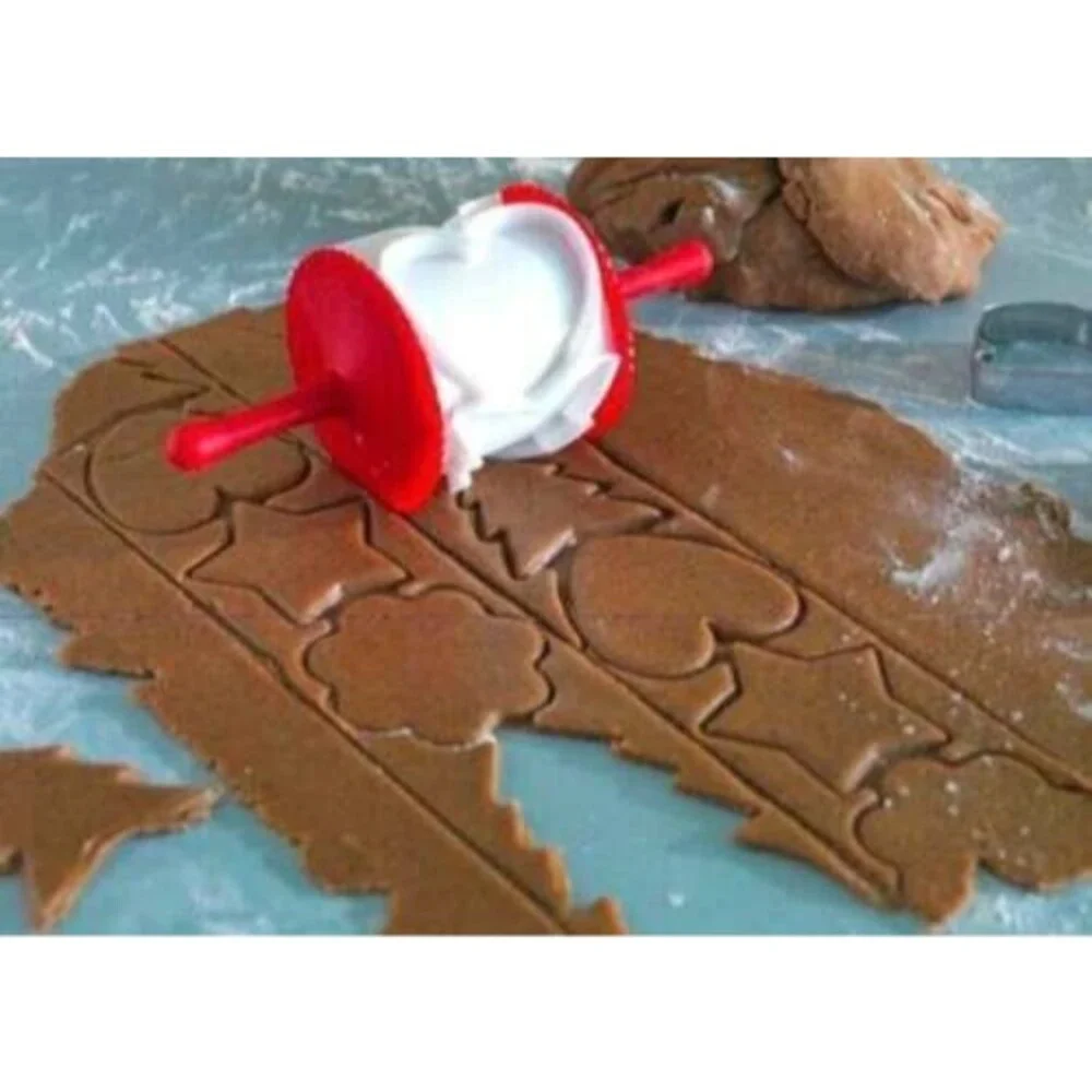 IKEA Snokul Cookie Cutter Pastry Dough Roller Christmas Tree-Star-Heart-Flower